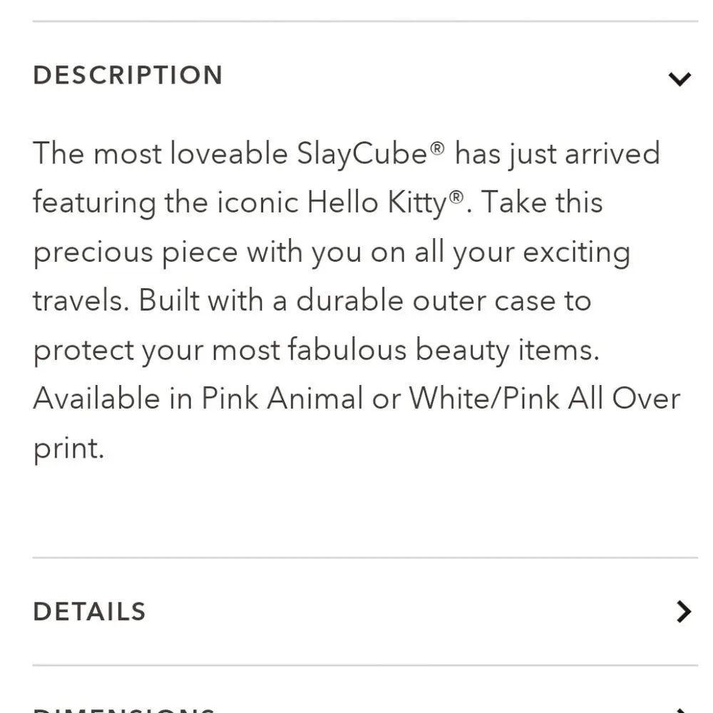 Impressions X Hello Kitty Slay Cube‎ Makeup Travel Case